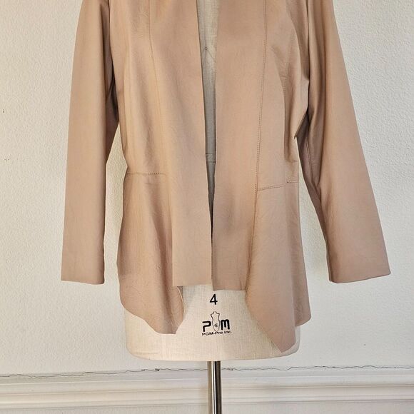 Cigno Nero Womens Leather Jacket 42 US 6‎ Dusty Rose Pink Soft Lightweight - Picture 5 of 15